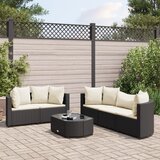 vidaXL 6-dijelni set vrtnih sofa s jastucima crni od poliratana | shoptok.hr