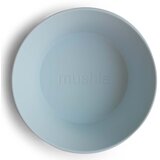 Mushie Round Dinnerware Bowl posudica Powder Blue 2 kom | shoptok.hr