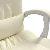  Uredski naslonjač od umjetne kože krem - Krema 1 bez funkcije masaže | shoptok.hr