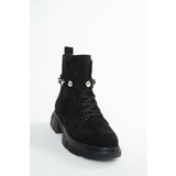 Fox Shoes Black Suede Women's Daily Boots With Stones Cene