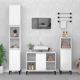 The Living Store Omarica za umivalnik visok sijaj bela 80x33x60cm inženirski les - Omarica Za Umivalnik, (21436799) Cene