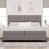 Box Spring krevet s madracem i LED svjetlom Taupe 200x200 cm Tkanina | shoptok.hr