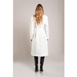 Fenzy Eleganten Dolg Plašč Z Gumbi, Bel | Shoptok.si