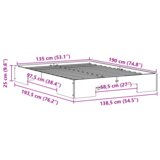 vidaXL Krevet s daskama Bijelo 135 x 190 cm Masivna borovina | shoptok.hr