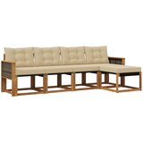 vidaXL Zunanja garnitura za sedenje z blazino 5 pcs Naravna in bež, (5000269341) | Shoptok.si