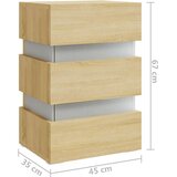  LED noćni ormarić boja hrasta 45 x 35 x 67 konstruirano drvo | shoptok.hr