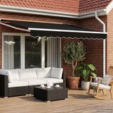  Električna retraktabilna tenda Crna i bijela 3,5 x 2,5 m | shoptok.hr