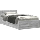 Furnova Posteljni okvir z vzglavjem siva sonoma 90x200 cm inž. les, (21934336) | Shoptok.si