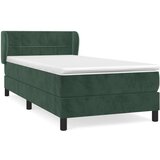 vidaXL Box spring postelja z vzmetnico temno zelena 100x200 cm žamet, (20899770) | Shoptok.si