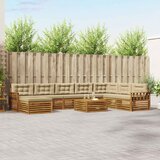  Set vanjskih sofa 9 kom. Prirodna i bež Čvrsto drvo akacije | shoptok.hr