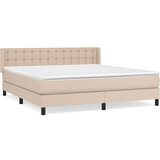 vidaXL Box spring postelja z vzmetnico kapučino 180x200cm umetno usnje, (20896249) Cene