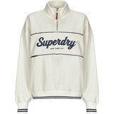 Superdry Puloverji COUNTRY CLUB LOOSE 1/4 ZIP Bela Cene
