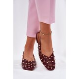 Boto Embellished Ballet Flats On Flat Heel Burgundy Nilarisela | shoptok.hr
