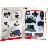  Motocikl za sastavljanje od vijaka, metal 1:14, zeleno-crni | shoptok.hr