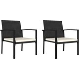 Maison Chic vrtni jedilni stoli - stol za vrt 2 kosa poli ratan črne barve JS290, (21878838) | Shoptok.si