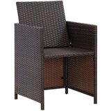 Poli 5-dijelni vrtni blagovaonski set od poliratana s jastucima smeđi | shoptok.hr