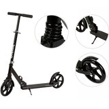  Romobil za djecu i tinejdžere, sklopivi, s podesivom visinom upravljača 95–105 cm, kotači 200 mm, crni | shoptok.hr
