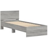  Okvir za krevet s uzglavljem siva boja hrasta 90x190 cm drveni | shoptok.hr