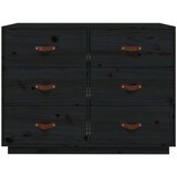  Komoda črna 100x40x75 cm trdna borovina, (20654651) | Shoptok.si