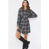 Dewberry Z6669 WOMEN'S SHIRT-NAVY-BEIGE Cijene