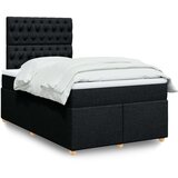 vidaXL Krevet box spring s madracem crni 120 x 190 cm od tkanine Cijene