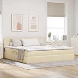  Krevet s madracem i skladištem s madracem Krema 200 x 200 cm | shoptok.hr