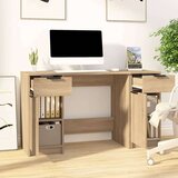 vidaXL Pisalna miza s stranskimi omaricami sonoma hrast inženirski les | Shoptok.si