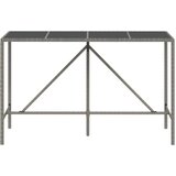  Barski stol sa staklenom pločom sivi 180x70x110 cm poliratan | shoptok.hr