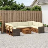  Set vanjskih sofa 10 kom. Prirodna i krem Poliester | shoptok.hr
