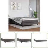 The Living Store Box spring postelja z vzmetnico siva 140x190 cm umetno usnje - Box Spring Postelja, (21737330) | Shoptok.si