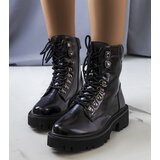 Gemre Black ankle boots with tractor sole Delle Cene
