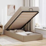 vidaXL Posteljni okvir z vzmetnico Kapučino 90 x 190 cm Umetna koža | Shoptok.si