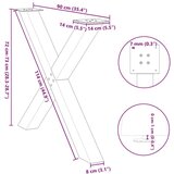  Noge za jedilno mizo X-oblika 3 kosi bela 90x(72-73) cm jeklo, (21828682) | Shoptok.si