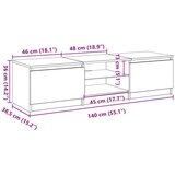 TV ormarić s LED svjetlima crni hrast 140x40x35 5 cm konstruirano drvo | shoptok.hr