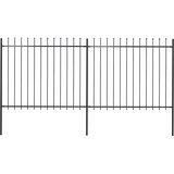  Vrtna ograda s vrhom koplja Čelik 337x150 cm Crna | Shoptok.si