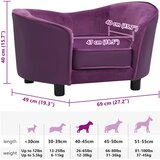 SOFA za pse bordo 69 x 49 x 40 cm od pliša i umjetne kože | shoptok.hr