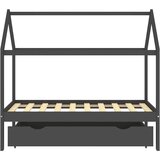  Otroški posteljni okvir s predalom temno siv 80x160 cm | Shoptok.si