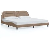  Okvir kreveta LED boja cappuccina 200 x 200 cm umjetna koža Cijene