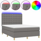  box spring s madracem LED tamnosivi 140x200 cm tkanina | shoptok.hr