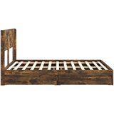  Krevetna konstrukcija s pohranom i uzglavljem Dimljeni hrast Smeđa 160 x 200 cm | Shoptok.si