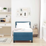  LED Box Spring Krevet Tamno plava 80 x 200 cm Baršun | shoptok.hr