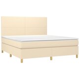  Krevet s oprugama i madracem krem 160x200 cm od tkanine | shoptok.hr