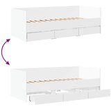  Dnevni krevet s ladicama bez madraca bijeli 100 x 200 cm | shoptok.hr