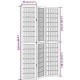 vidaXL Sobna pregrada s 3 panela bijela od masivnog drva paulovnije | shoptok.hr