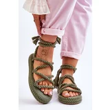 Kesi knotted sandals on a massive platform green can't wait