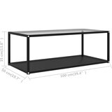  Stolić za kavu prozirni i crni 100 x 50 x 35 cm kaljeno staklo | shoptok.hr