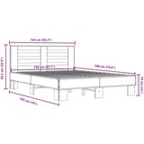 vidaXL Okvir za krevet boja hrasta 140x190cm konstruirano drvo i metal | shoptok.hr