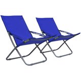  Sklopive stolice za plažu od tkanine 2 kom plave | shoptok.hr