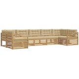vidaXL Zunanja garnitura za sedenje 7 pcs Bela in bež Poliester, (5000281447) | Shoptok.si