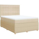 vidaXL Krevet s oprugama i madracem krem 140x200 cm od tkanine | shoptok.hr